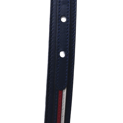 Gucci Calfskin Sylvie Stripe Torchon Double G 20mm Belt 75 30 Maritime Hibiscus Red Mystic White 5 of 6