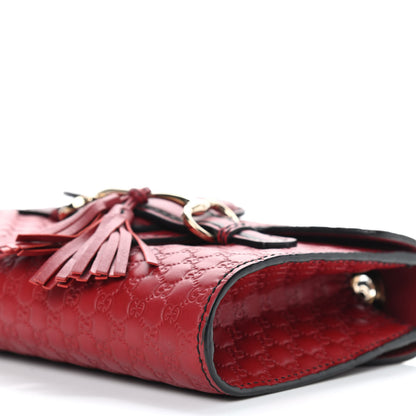 Gucci Soft Microguccissima Mini Emily Chain Shoulder Bag Rosso 10 of 10