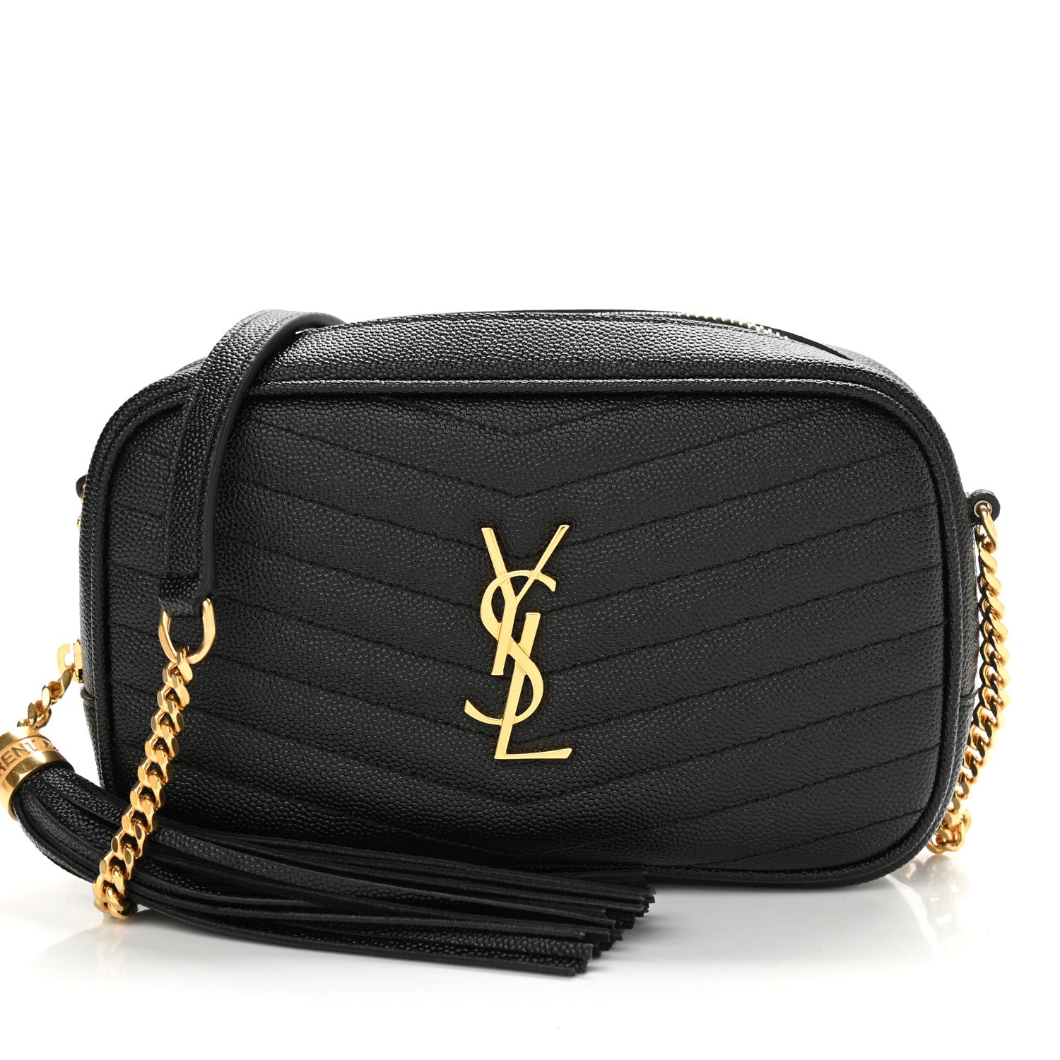 Saint Laurent Grain De Poudre Matelasse Monogram Mini Lou Camera Bag Black 8 of 10