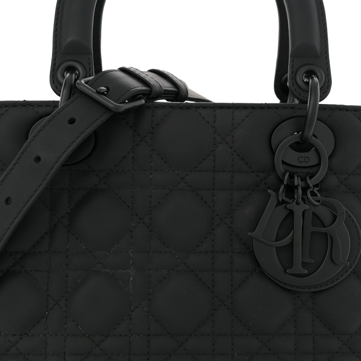 Christian Dior Ultra Matte Calfskin Cannage Medium Lady Dior Black 7 of 14