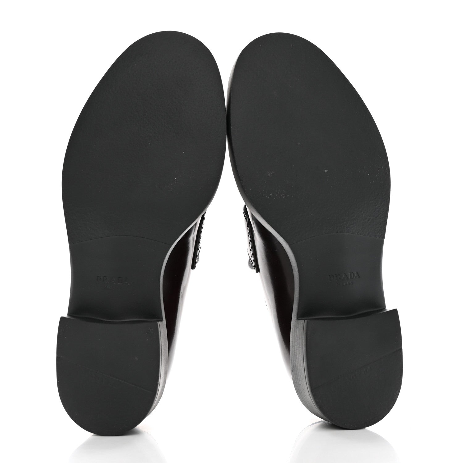 Prada Spazzolato Metal Triangle Logo 50mm Loafers 39 Bruciatio Fume 5 of 10