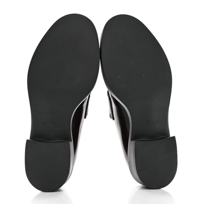 Prada Spazzolato Metal Triangle Logo 50mm Loafers 39 Bruciatio Fume 5 of 10
