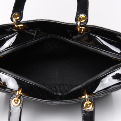 Christian Dior Patent Cannage Large Lady Dior Black 5 of 13