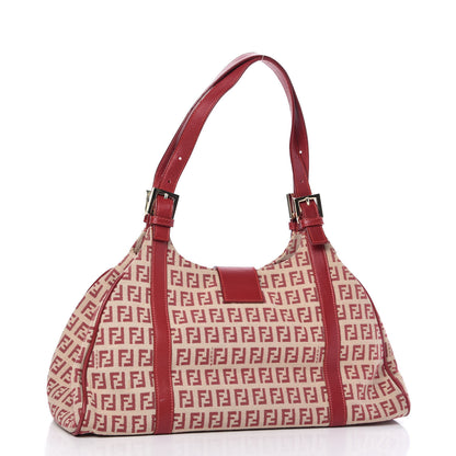 Fendi Zucchino Shoulder Bag Red 3 of 9