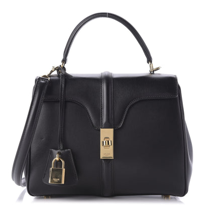 Celine Satinated Calfskin Small 16 Top Handle Bag Black 1 of 10