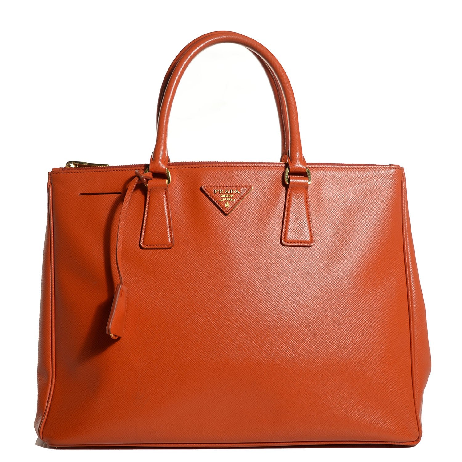 Prada Saffiano Large Galleria Double Zip Tote Papaya 1 of 11