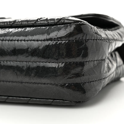 Chanel Patent Metallic Crumpled Calfskin Chevron Quilted Mini Rectangular Flap So Black 10 of 12