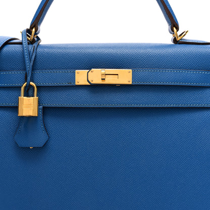 Hermes Epsom Kelly Sellier 32 Bleu Izmir 8 of 10