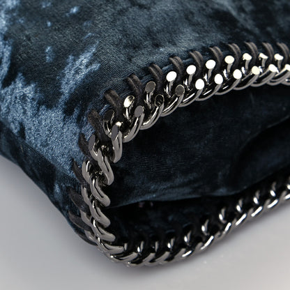 Stella McCartney Crushed Velvet Mini Falabella Fold Over Tote Blue 11 of 16