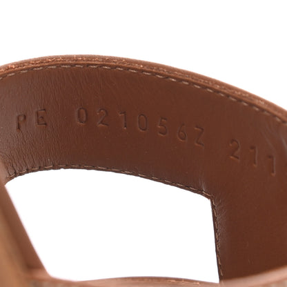Hermes Box Calfskin Oran Sandals 39 Gold 8 of 9