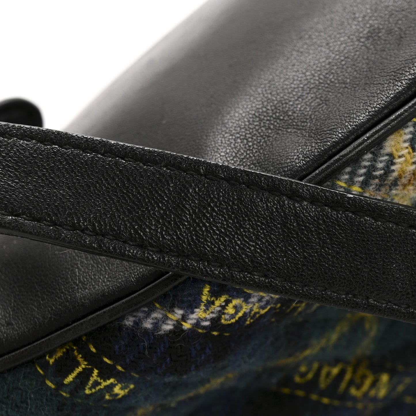 Wool Plaid Diagonal Allover Logo Matelasse XS Souvenir Belt Bag Green Blue Yellow