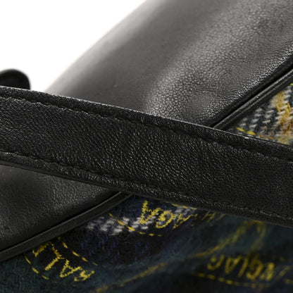 Balenciaga Wool Plaid Diagonal Allover Logo Matelasse XS Souvenir Belt Bag Green Blue Yellow 15 of 15