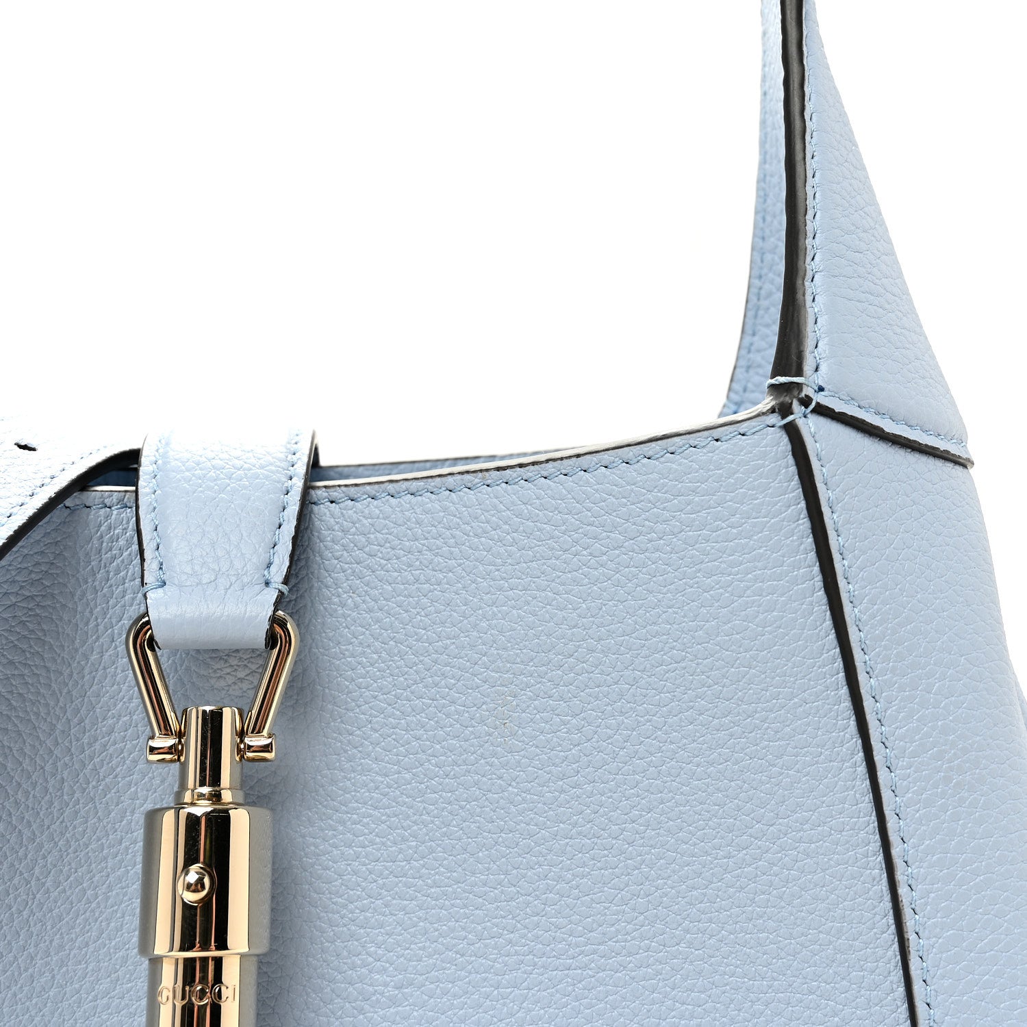 Gucci Grained Calfskin Web Medium Jackie 1961 Hobo Light Blue 8 of 10