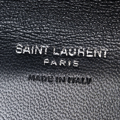 Saint Laurent Lambskin Matelasse Chevron Monogram Cassandre Flap Pouch Navy 6 of 8