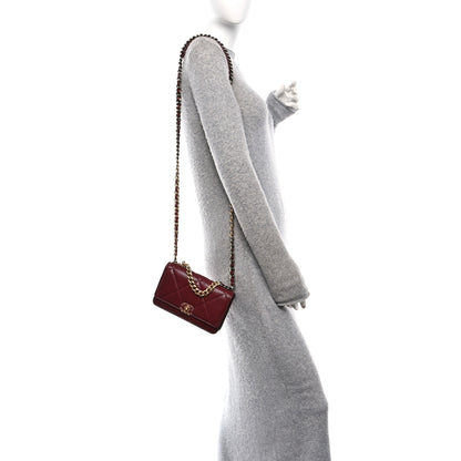 Chanel Lambskin Quilted Chanel 19 Wallet On Chain WOC Burgundy 2 of 11