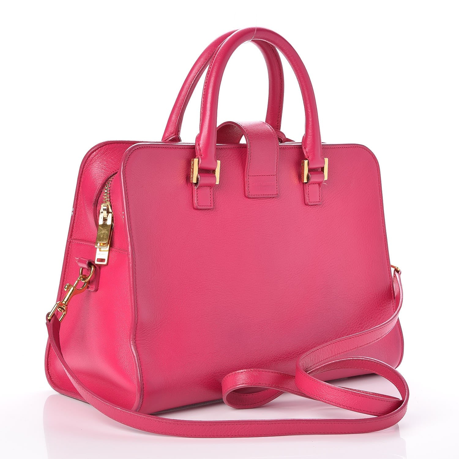 Saint Laurent Smooth Calfskin Small Cabas Monogram Fuchsia 3 of 8