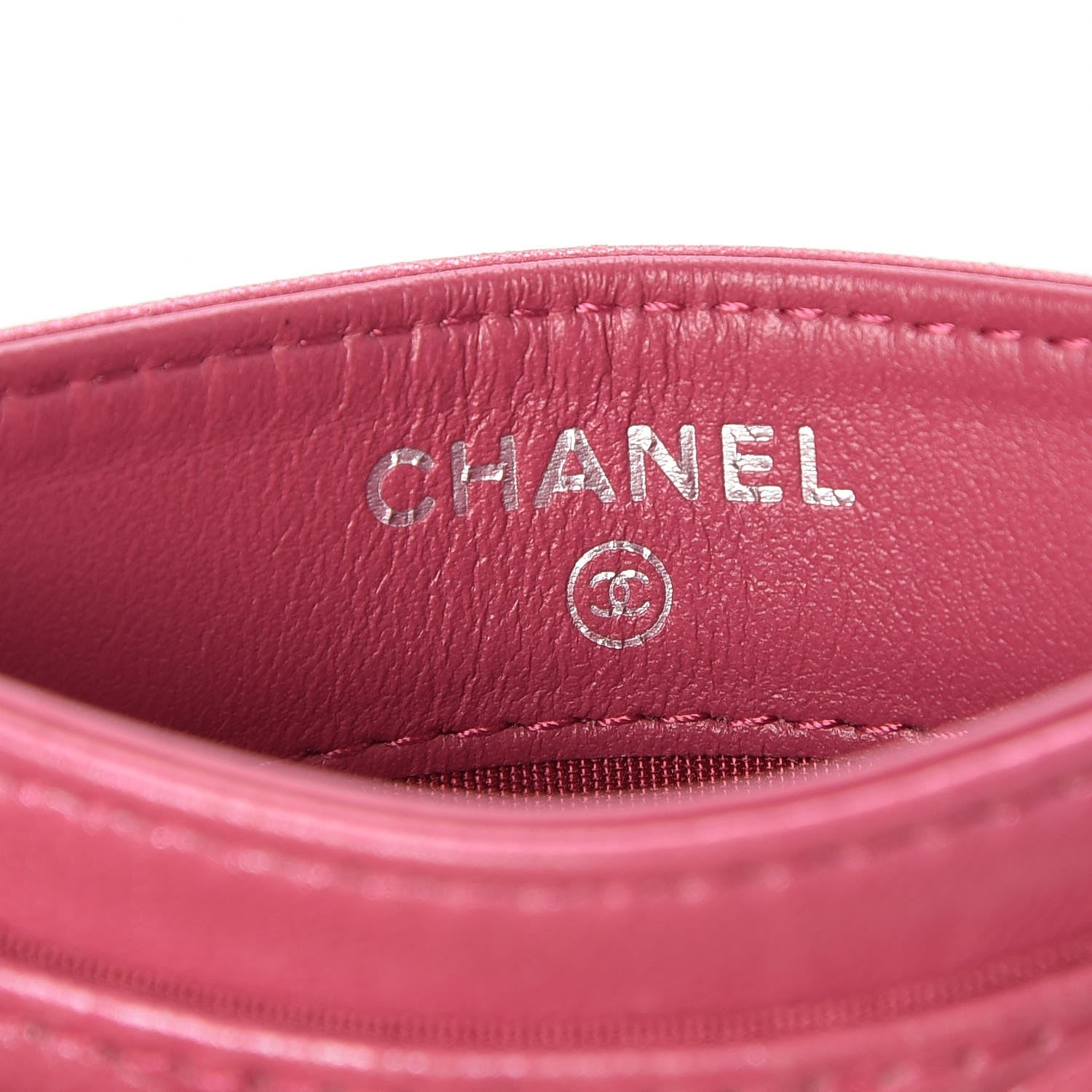 Chanel Lambskin Camellia Embossed Card Holder Pink 6 of 8