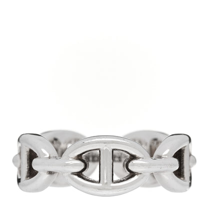 Hermes Sterling Silver PM Chaine d'Ancre Enchainee Band Ring 52 6 1 of 7