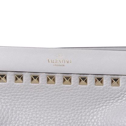 Valentino Garavani Grained Calfskin Rockstud Bucket Bag Pastel Grey 9 of 9
