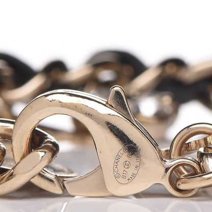 Chanel Lambskin Crystal CC Logo Charming Bracelet Gold Black 4 of 5