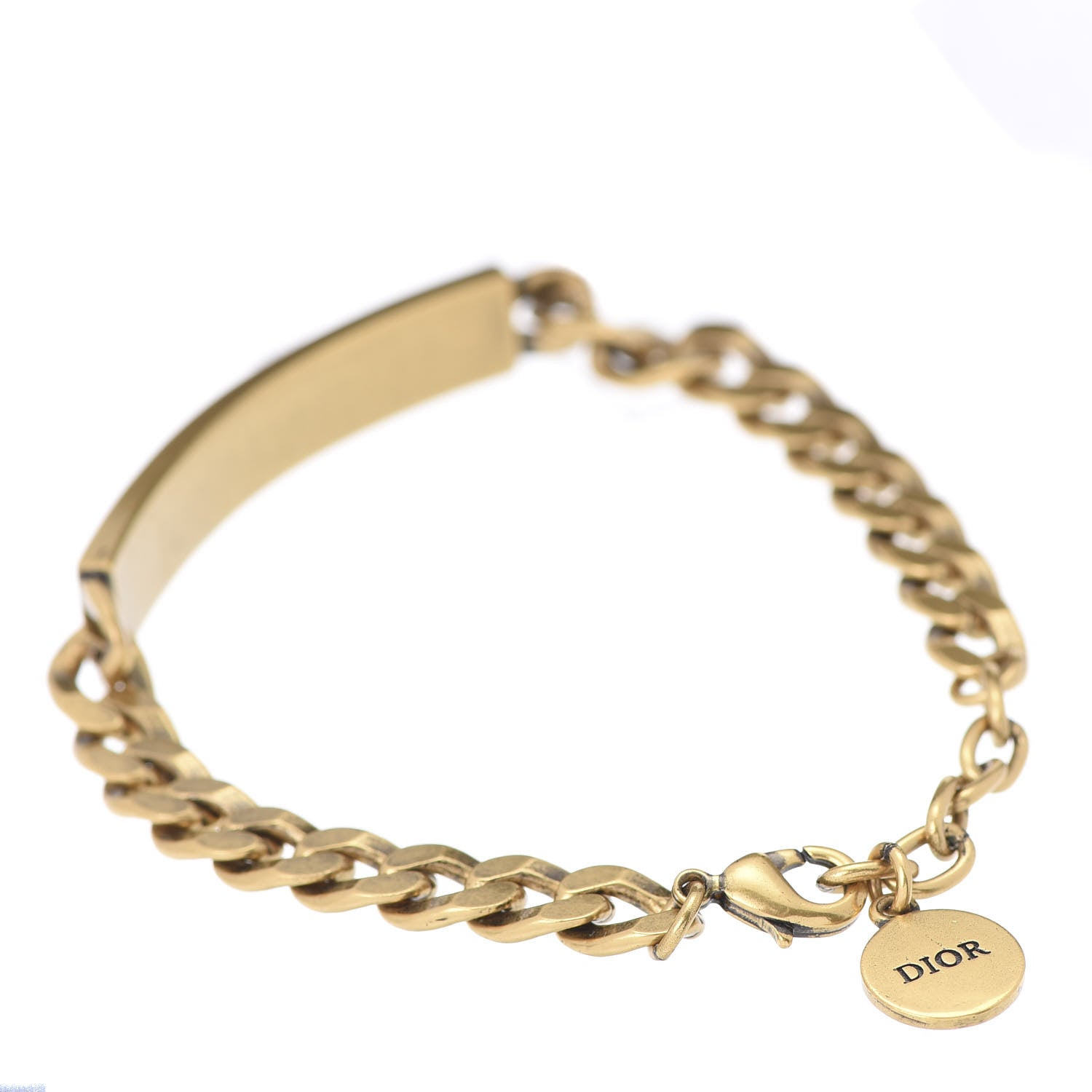 Christian Dior Metal Crystal J'Adior Star Heart Chain Bracelet Aged Gold 3 of 4