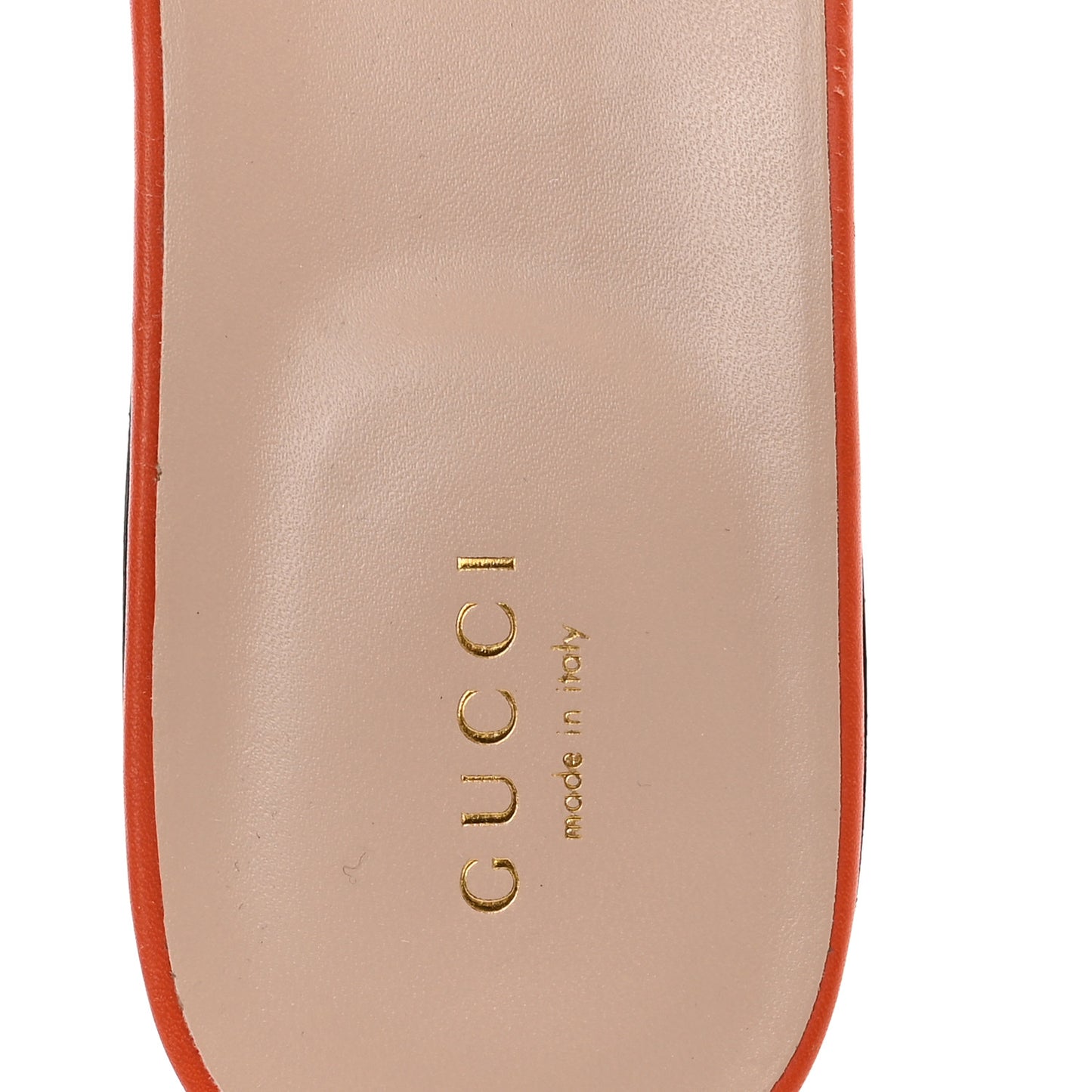 Cosmos Softy Calfskin Interlocking G Cut Out Slide Sandals 41.5 Deep Orange