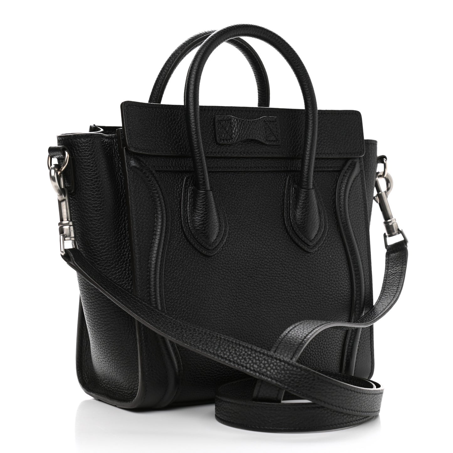 Drummed Calfskin Nano Luggage Black