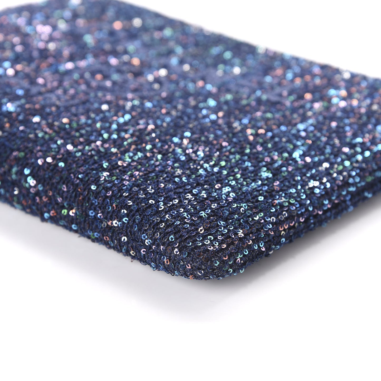 Canvas Sequin Medium Deauville Cosmetic Pouch Blue