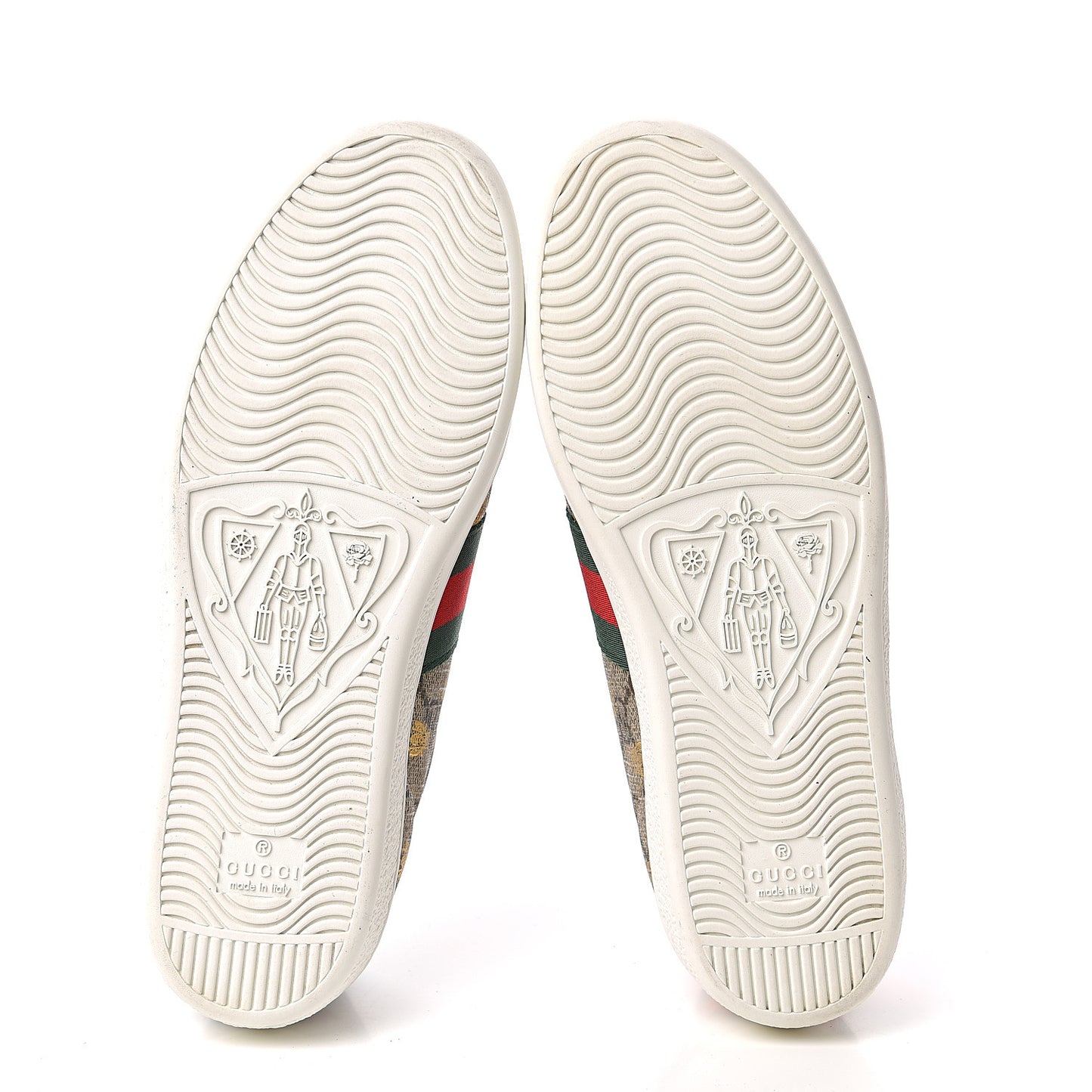 GG Supreme Monogram Bees Ayers Web Womens Ace Sneakers 37 Beige Oro Green Red
