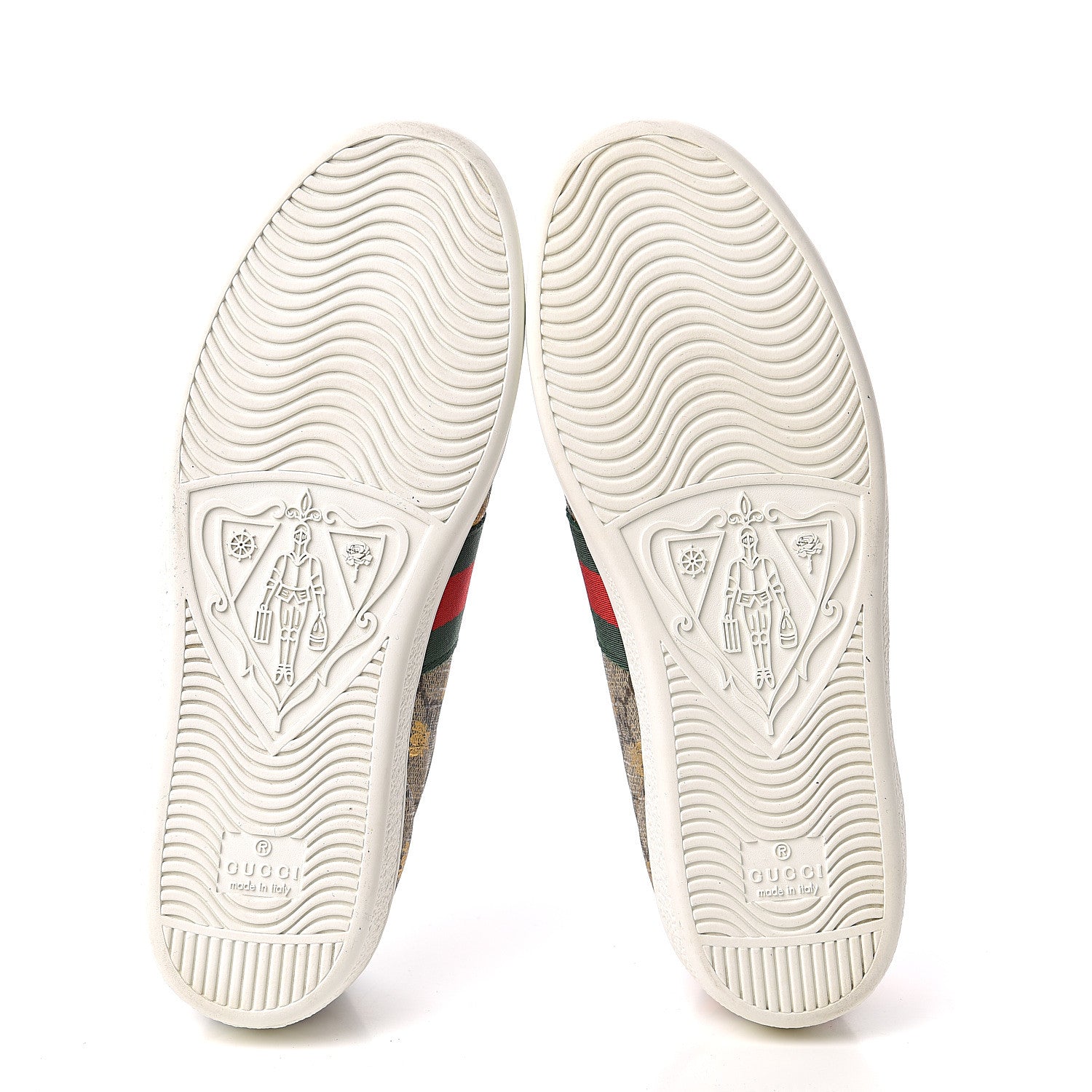 Gucci GG Supreme Monogram Bees Ayers Web Womens Ace Sneakers 37 Beige Oro Green Red 5 of 10
