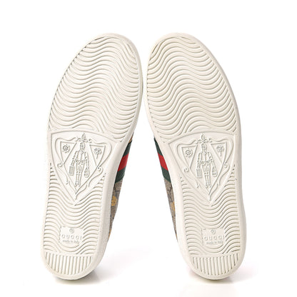 Gucci GG Supreme Monogram Bees Ayers Web Womens Ace Sneakers 37 Beige Oro Green Red 5 of 10