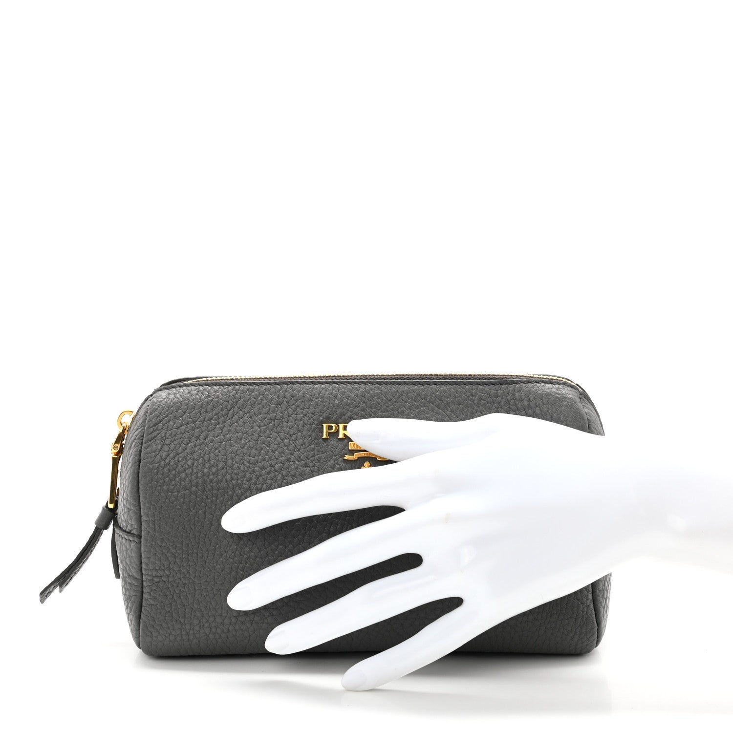 Prada Vitello Daino Cosmetic Pouch Argilla 2 of 7