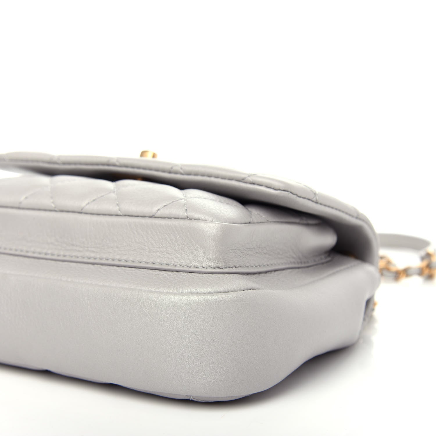 Chanel Calfskin Quilted Top Handle Flap Light Grey 9 of 12