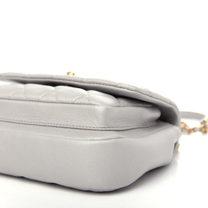 Chanel Calfskin Quilted Top Handle Flap Light Grey 9 of 12