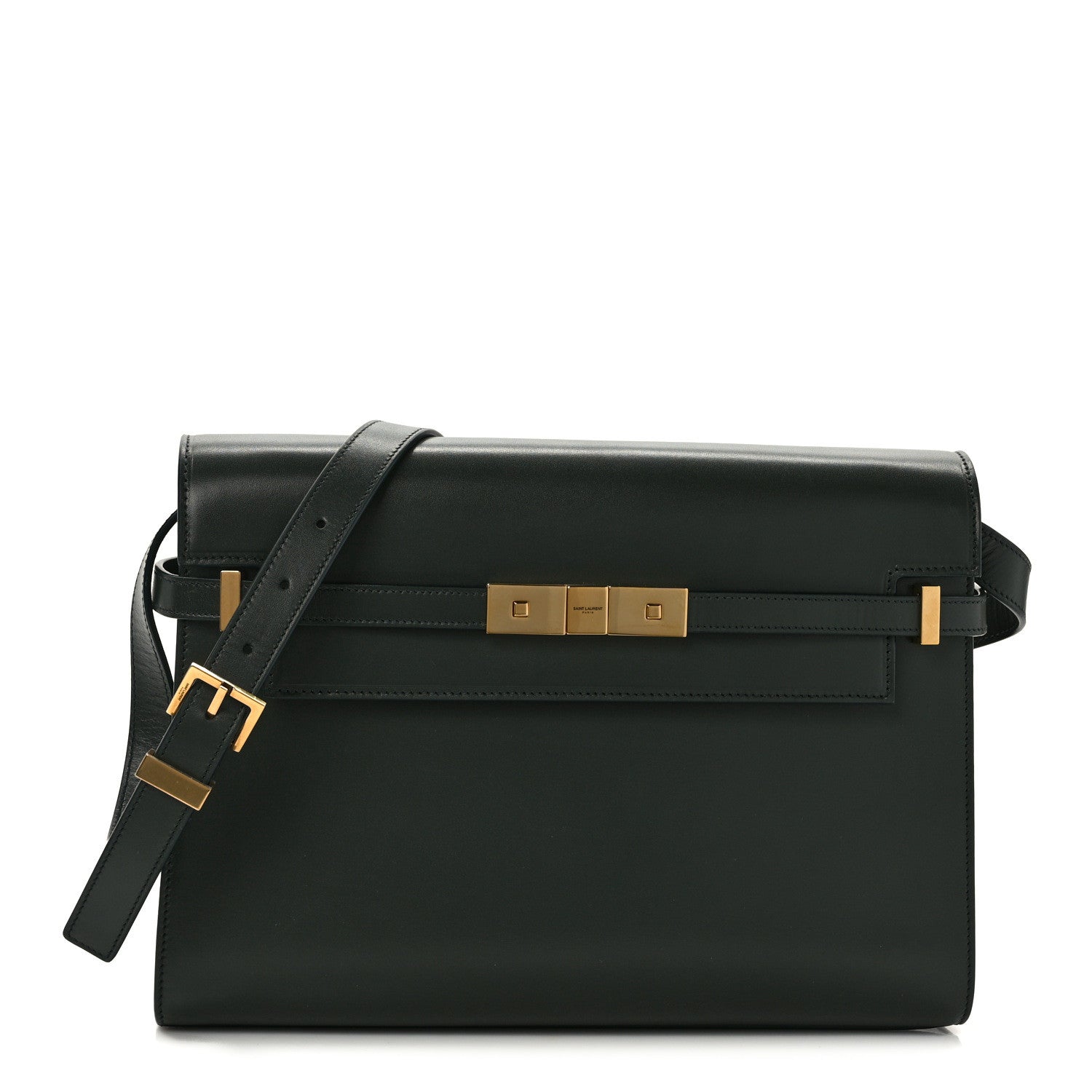 Saint Laurent Smooth Calfskin Manhattan Shoulder Bag Dark Green 1 of 12
