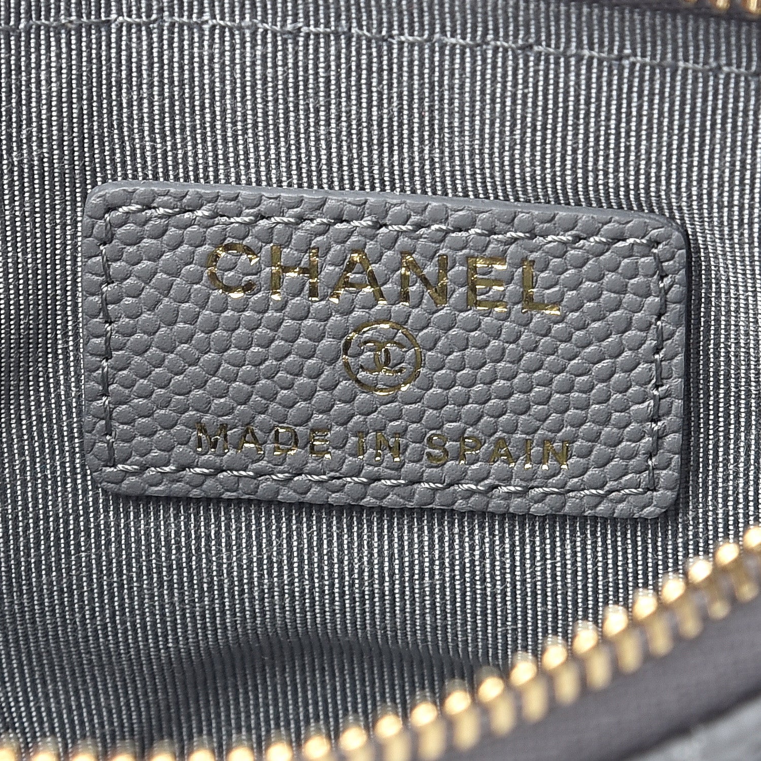 Chanel Caviar Quilted Small Cosmetic Case Grey 5 of 7