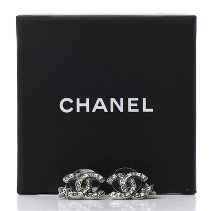 Chanel Crystal CC Starfall Earrings Silver 5 of 5