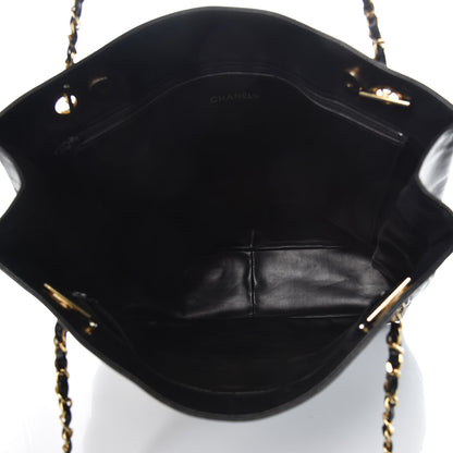 Chanel Lambskin Quilted Shopping Tote Black 4 of 17