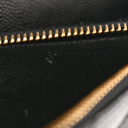 Saint Laurent Grain De Poudre Matelasse Chevron Monogram Envelope Chain Wallet Black 11 of 14