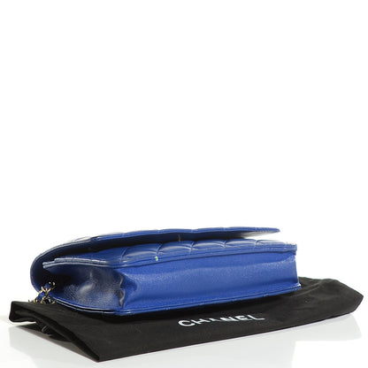 Chanel Lambskin Quilted Wallet On Chain WOC Blue 4 of 8