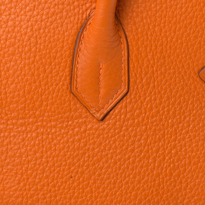 Hermes Taurillon Clemence Birkin 35 Orange 15 of 16