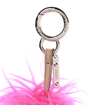 Fendi Alpaca Mink Fur Crystal Faces Micro Bag Bug Charm Fuchsia 3 of 6