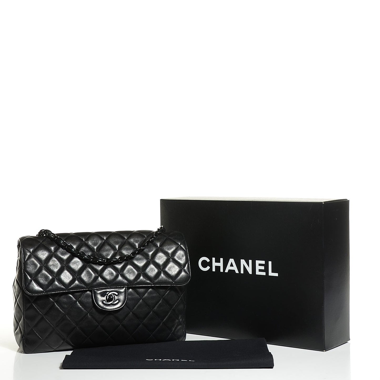 Lambskin Quilted Jumbo Single Flap So Black