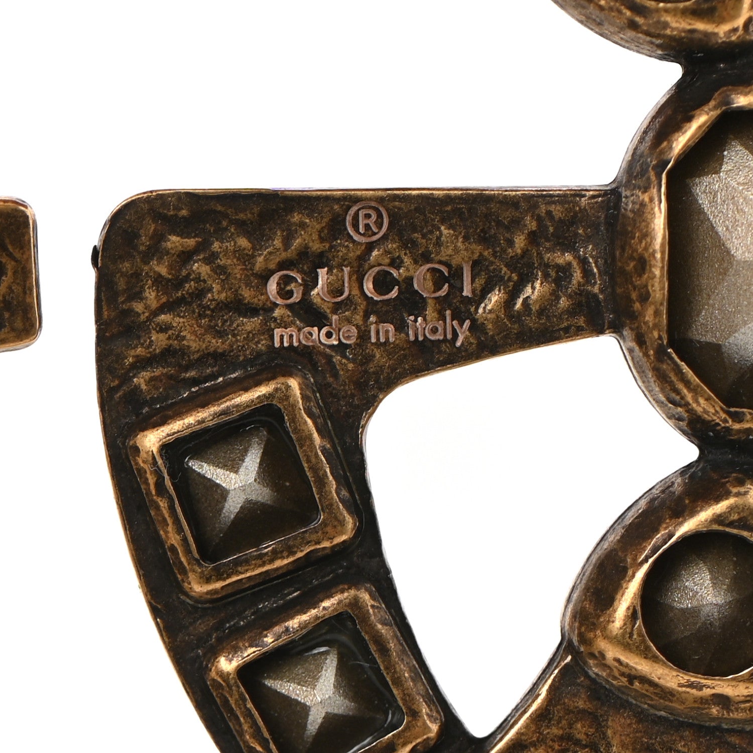 Gucci Crystal Pearl Marmont Necklace Aged Gold Multicolor 5 of 6