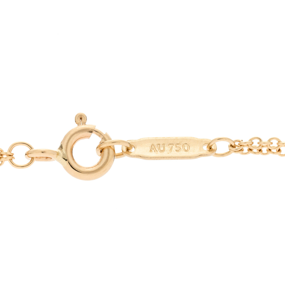 18K Yellow Gold Infinity Double Chain Pendant Necklace