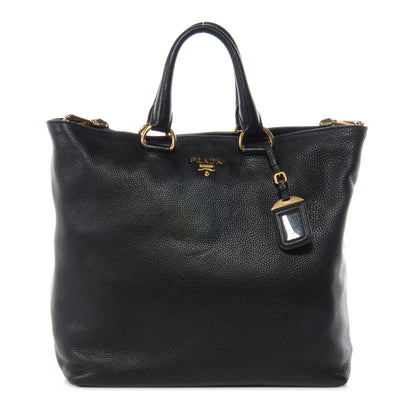 Prada Vitello Daino Tote Black 1 of 8
