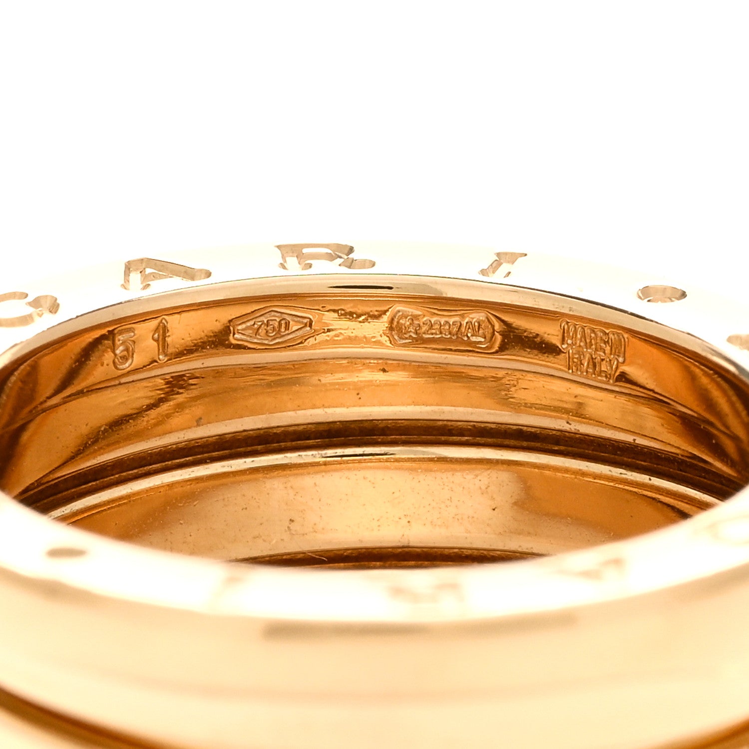 Bulgari 18K Yellow Gold B.Zero1 Three-Band Ring 51 5.75 4 of 5
