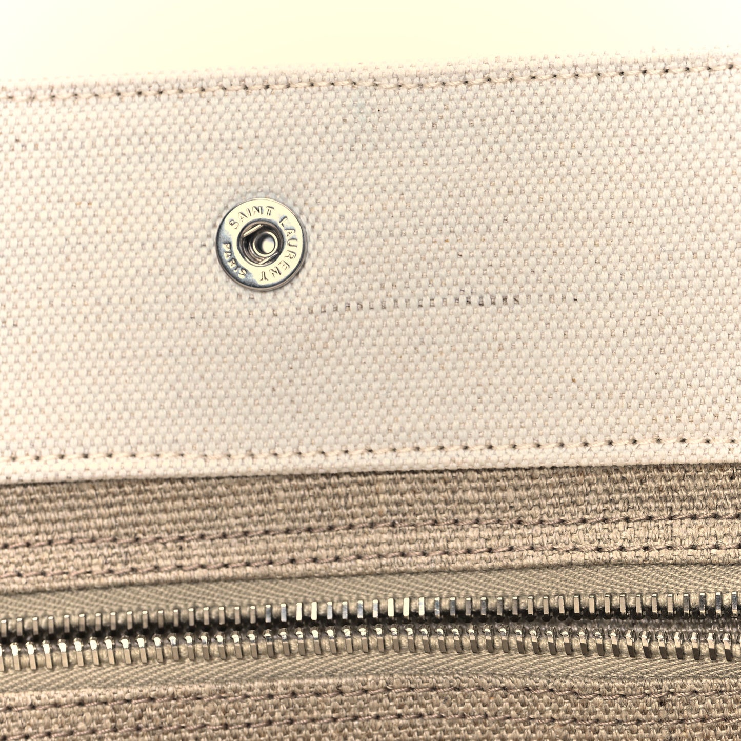 Linen Calfskin Small Rive Gauche Tote Greggio Natural