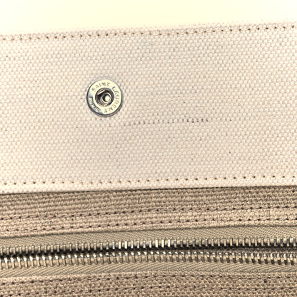 Saint Laurent Linen Calfskin Small Rive Gauche Tote Greggio Natural 11 of 13