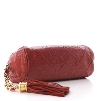 Chanel Lambskin Quilted Tassel Pouch Red 4 of 11